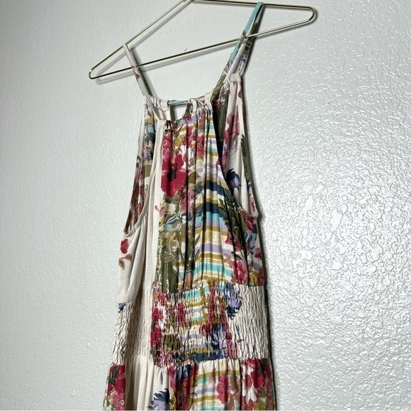 NWT Raga Women's Floral Maxi Summer Dress Smocked Waist Multi Color Small - Picture 7 of 12